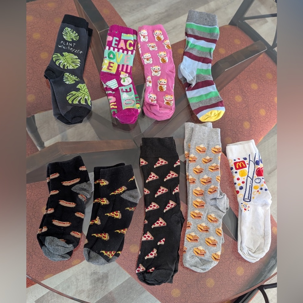 Assorted Fun Patterned Socks (9 Pair) - image 1